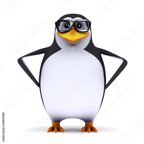 3d Penguin is wearing his new reading glasses © Steve Young