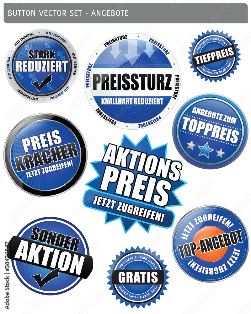Obraz premium Button Vector Set - Angebote