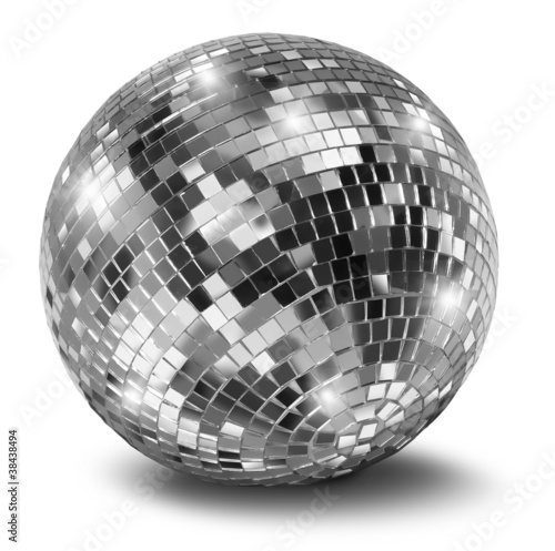 Silver disco mirror ball