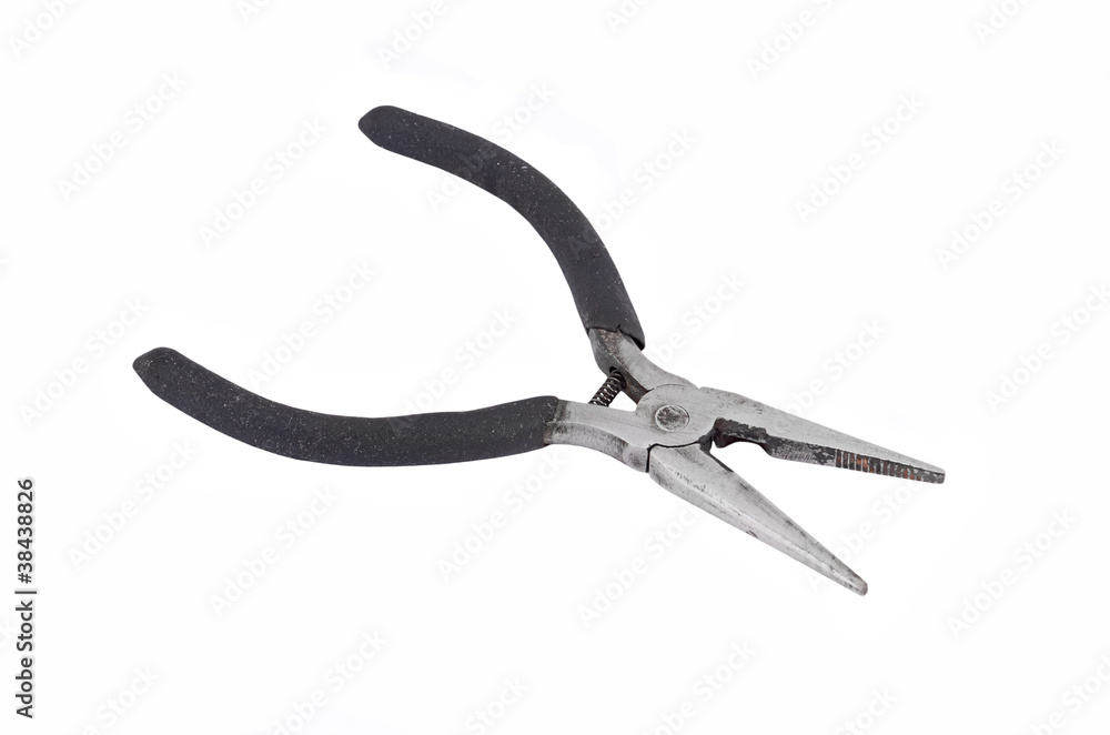 Old and rusty pliers, isolated on white background Old and rusty pliers, isolated on white background