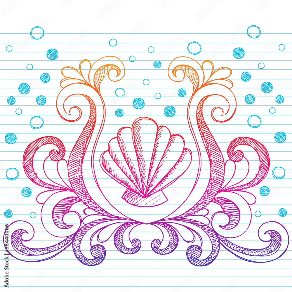 Sketchy Beach Shell Doodle Vector Sketchy Beach Shell Doodle Vector