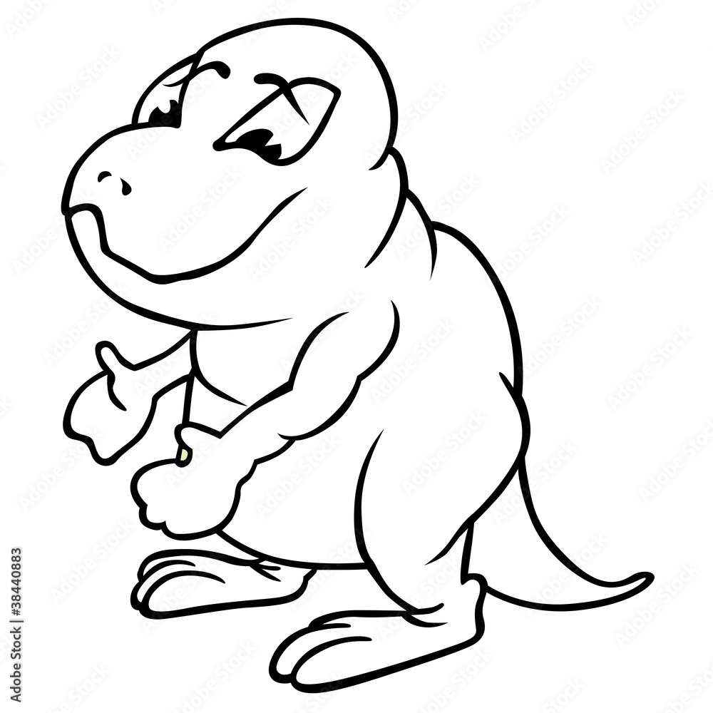 Brontosaurus - Black and White Cartoon Illustration Brontosaurus - Black and White Cartoon Illustration