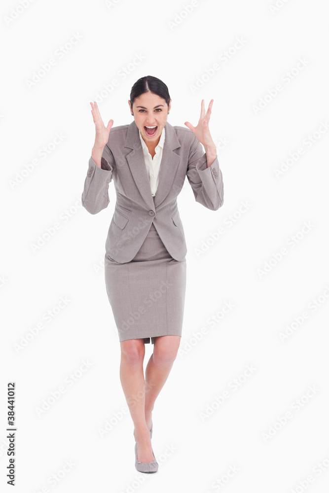 Angry businesswoman shouting Angry businesswoman shouting