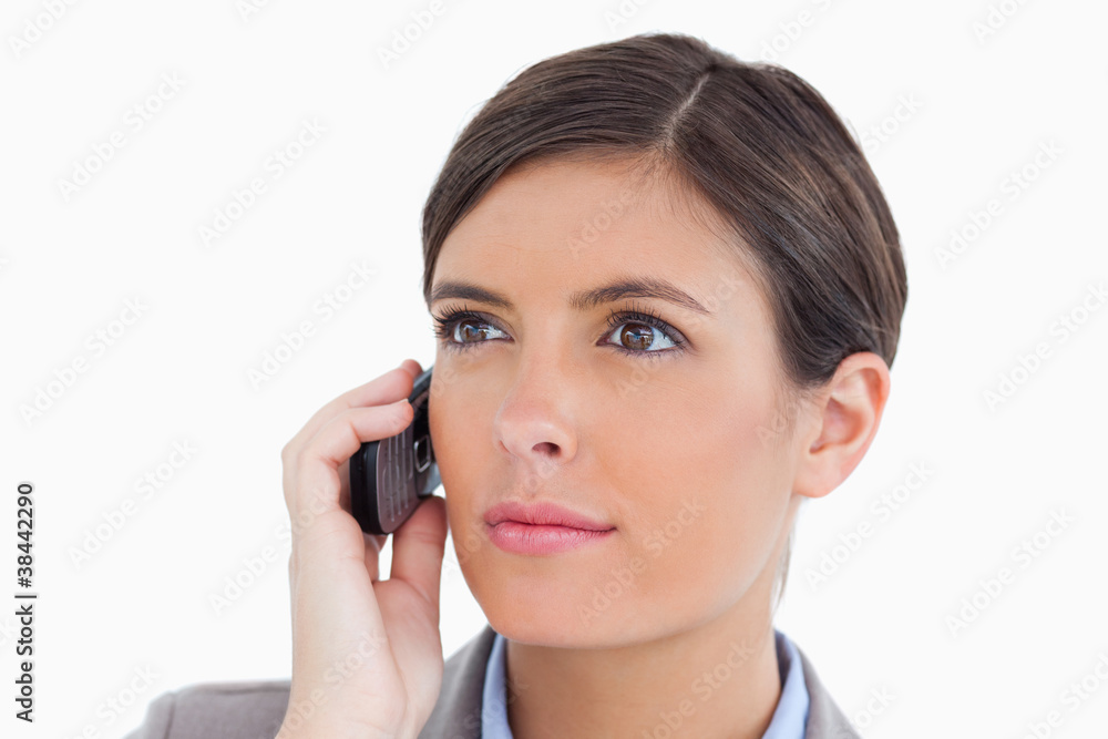 Close up of female entrepreneur with her cellphone Close up of female entrepreneur with her cellphone