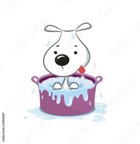 Funny puppy vector illustration.Isolated on white.