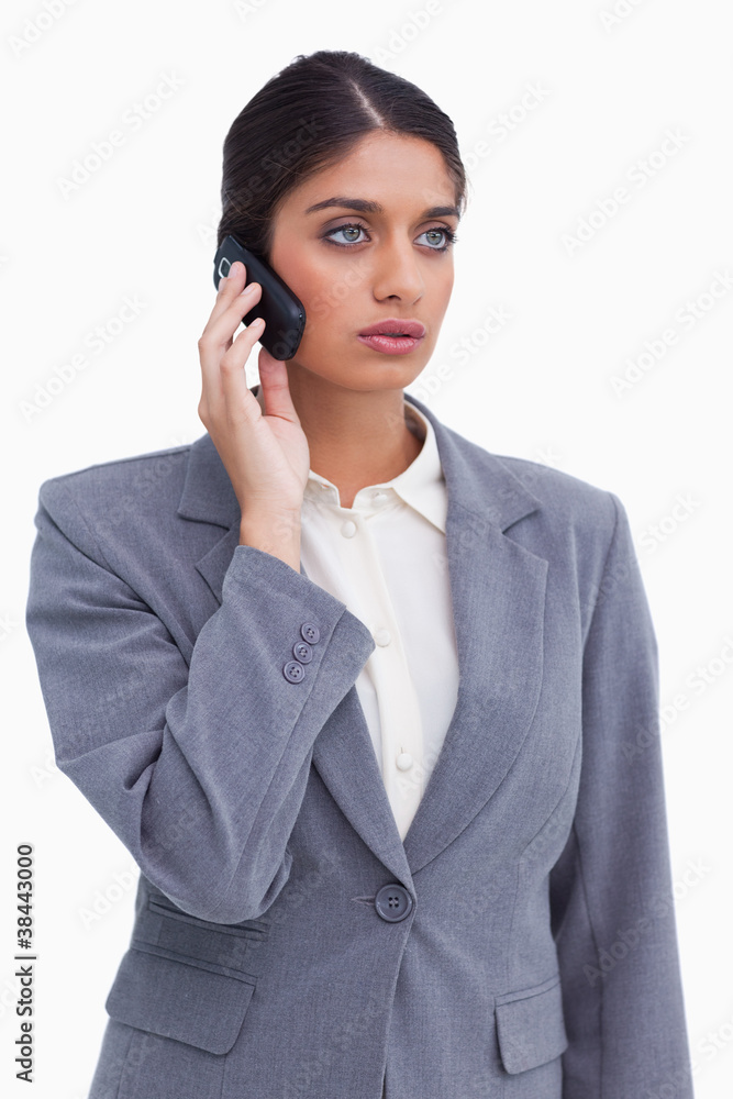 Female entrepreneur on her mobile phone Female entrepreneur on her mobile phone