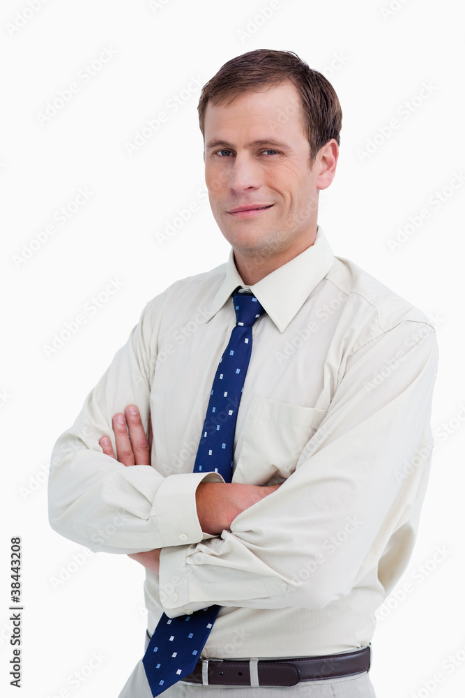 Close up of businessman with his arms crossed Close up of businessman with his arms crossed