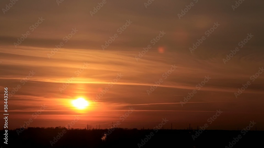 Sunset with clouds, evening (Time Lapse) Sunset with clouds, evening (Time Lapse)