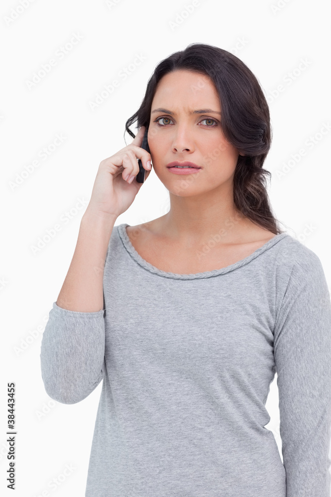 Close up of woman on her mobile phone Close up of woman on her mobile phone