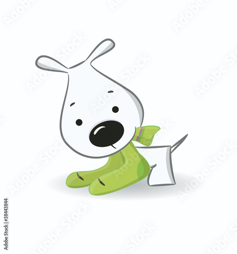 Funny puppy vector illustration.Isolated on white.