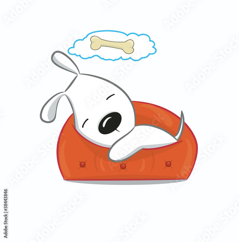 Funny puppy vector illustration.Isolated on white.