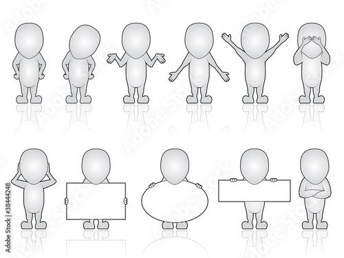 Series of Generic Human Characters in various poses