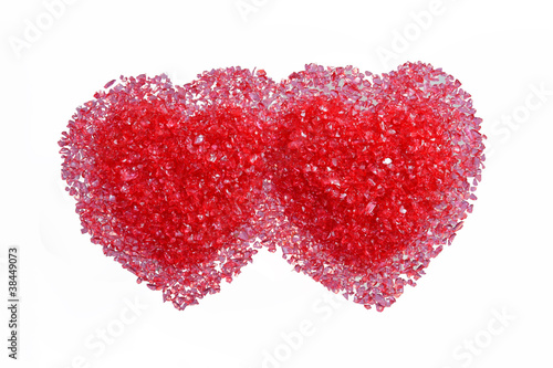 Two hot red hearts