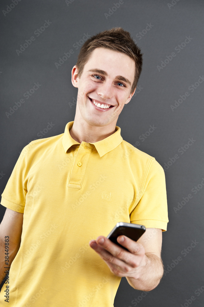 man holding mobile phone man holding mobile phone