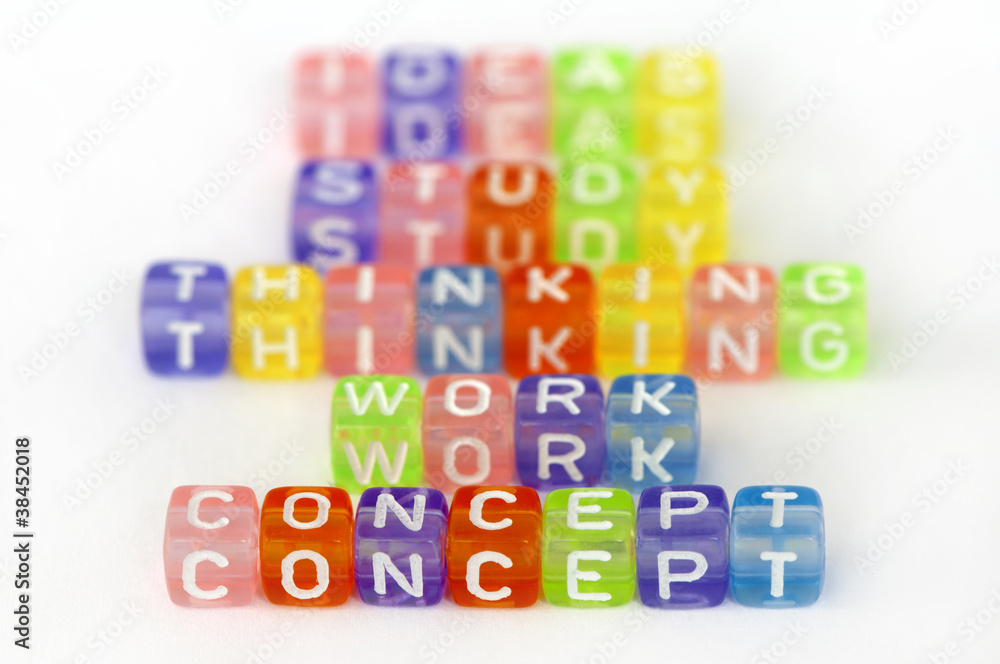 Text Concept on colorful cubes Text Concept on colorful cubes