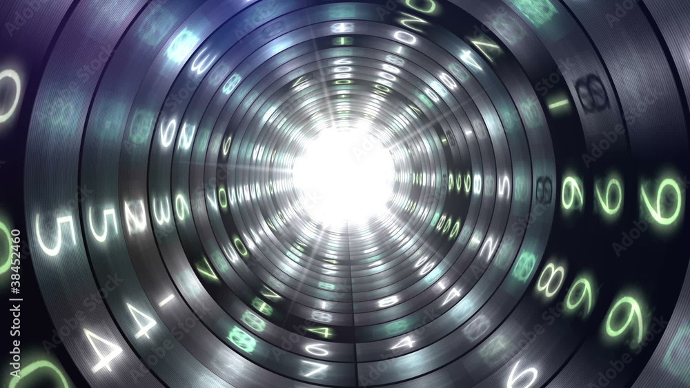 Numbers Tunnel in White - HD1080 Numbers Tunnel in White - HD1080