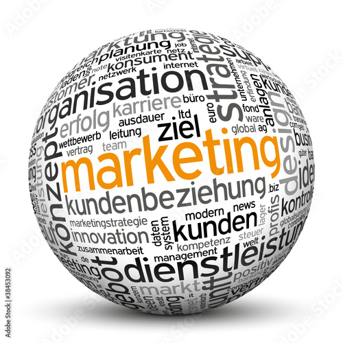 Marketing, Kunden, Werbung, Kugel, 3D, wordcloud, tagcloud, SEO