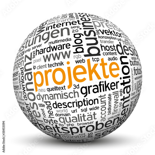 Projekte, Webdesign, www, Kugel, 3D, wordcloud, tagcloud, SEO