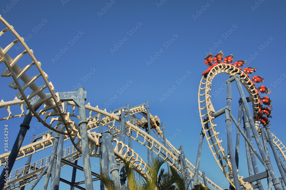 Roller coaster ride. Roller coaster ride.