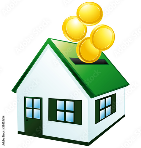 Green house piggy bank.