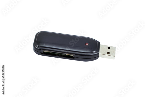 Usb card reader, isolated on white background