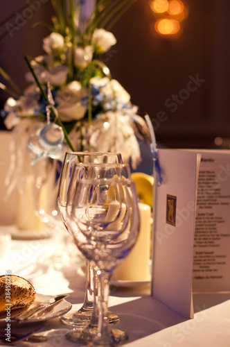 Details on a table at a restaurant reception