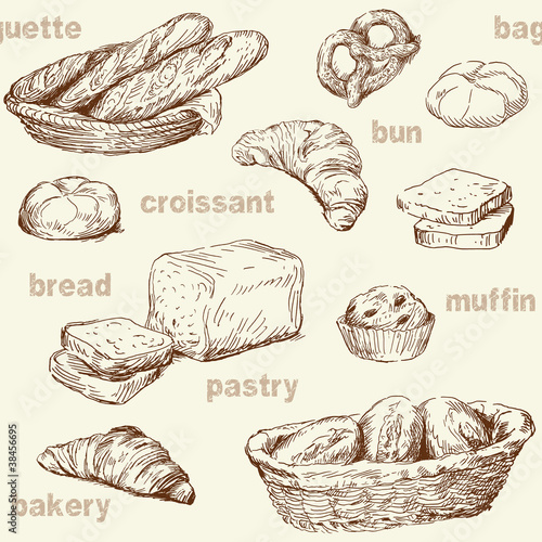 bakery seamless pattern