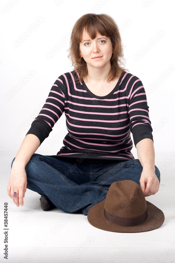 Fototapeta premium woman, portrait, studio, emotion