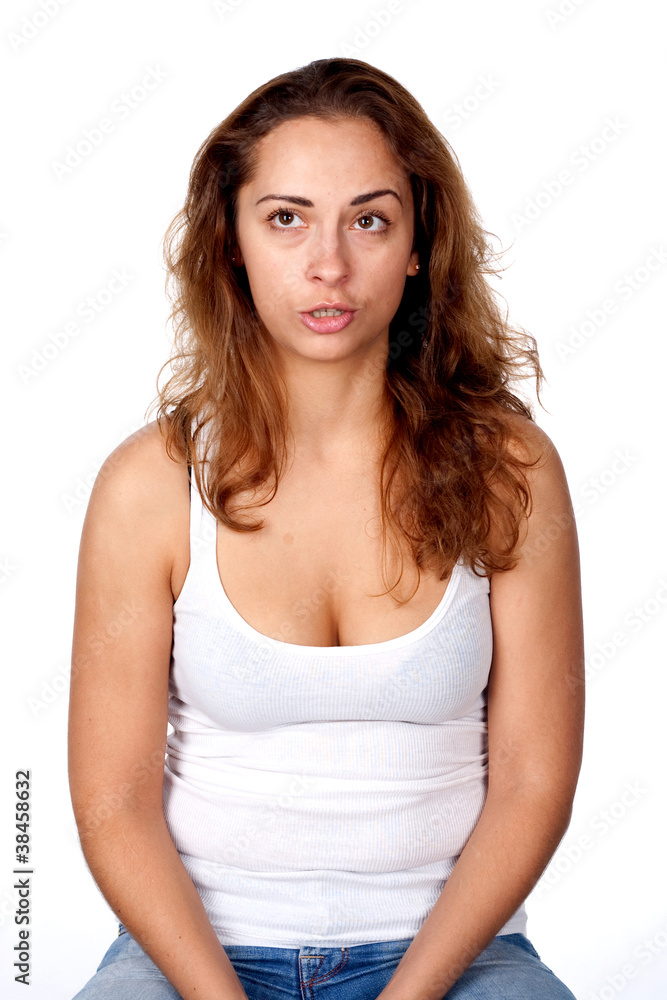 woman, portrait, studio, emotion