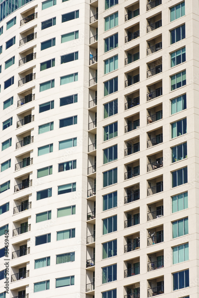 Wall of Condo Windows and Balconies