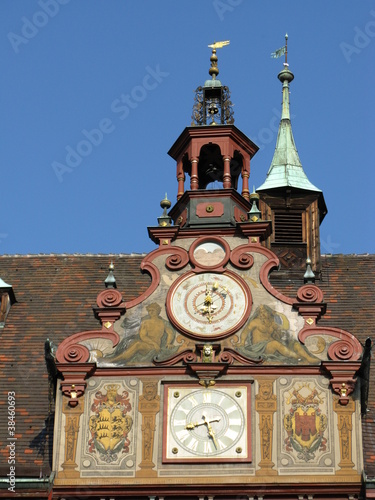 A detail of the historic town hall of Tuebingen in Germany photo