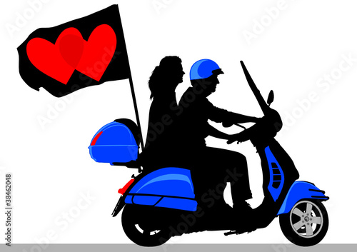 Scooter with flag