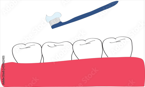 Teeth and tooth brush with paste