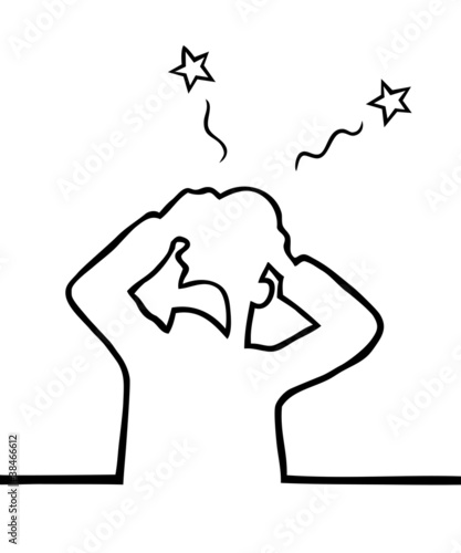 Man having a serious headache and screaming in pain.