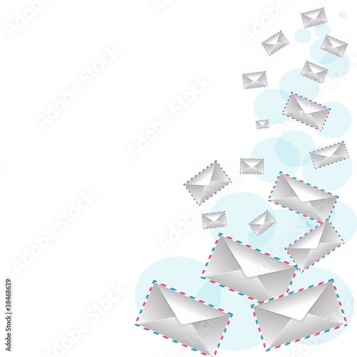 envelopes are flying up