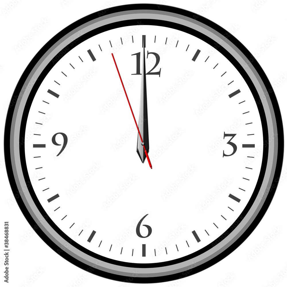Uhr - Uhrzeit 12 am / pm Stock-Illustration | Adobe Stock