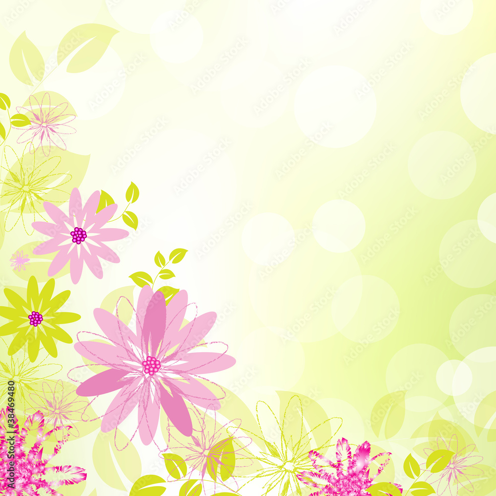 Abstract Flower Background With Leaf