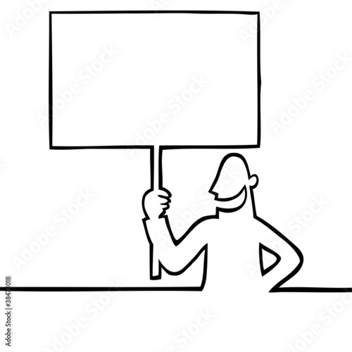 Man holding a protest sign