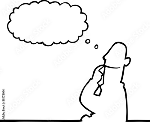 Person thinking of something