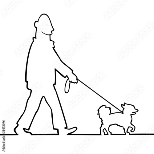 Man walking the dog