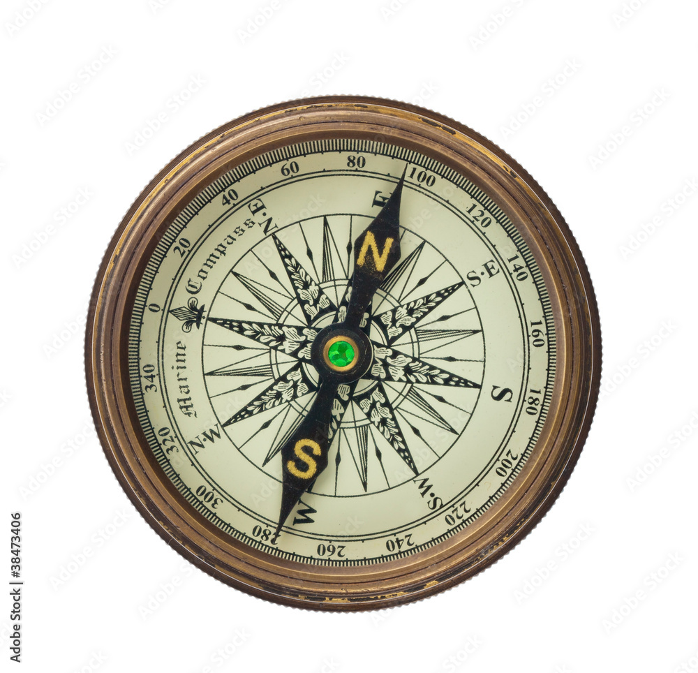 Kompass auf weißem Hintergrund