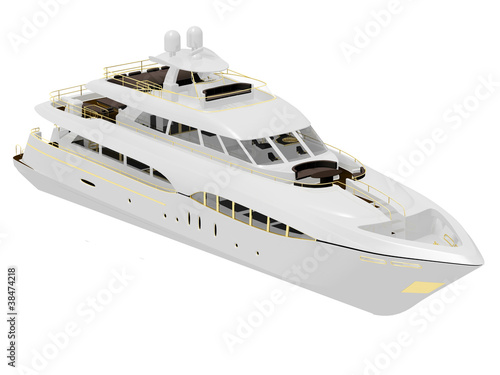 White pleasure yacht isolated on a white background © 3ddock