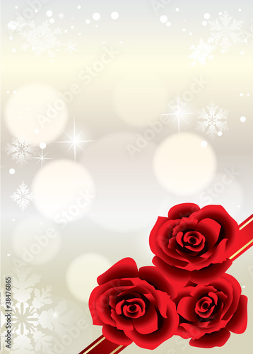 Red Roses-Vector Card