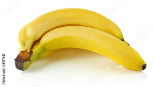 cluster ripe banana isolated on white background