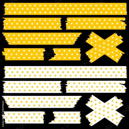 Tape Set Stars Yellow/White