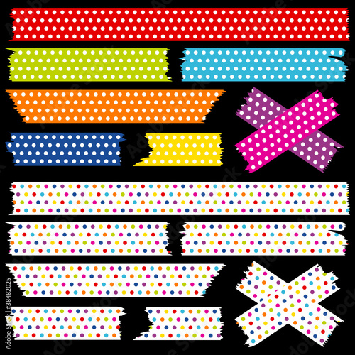 Tape Set Dots Rainbow Colours