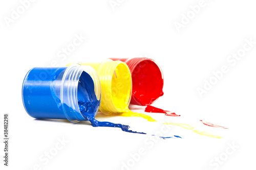 Color paint on a white background.