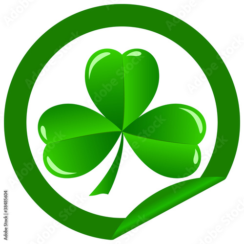round sticker shamrock