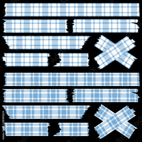 Tape Set Check Pattern Blue/White