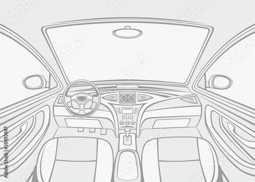 Car With Dashboard Touchscreen High-Res Vector Graphic - Getty Images
